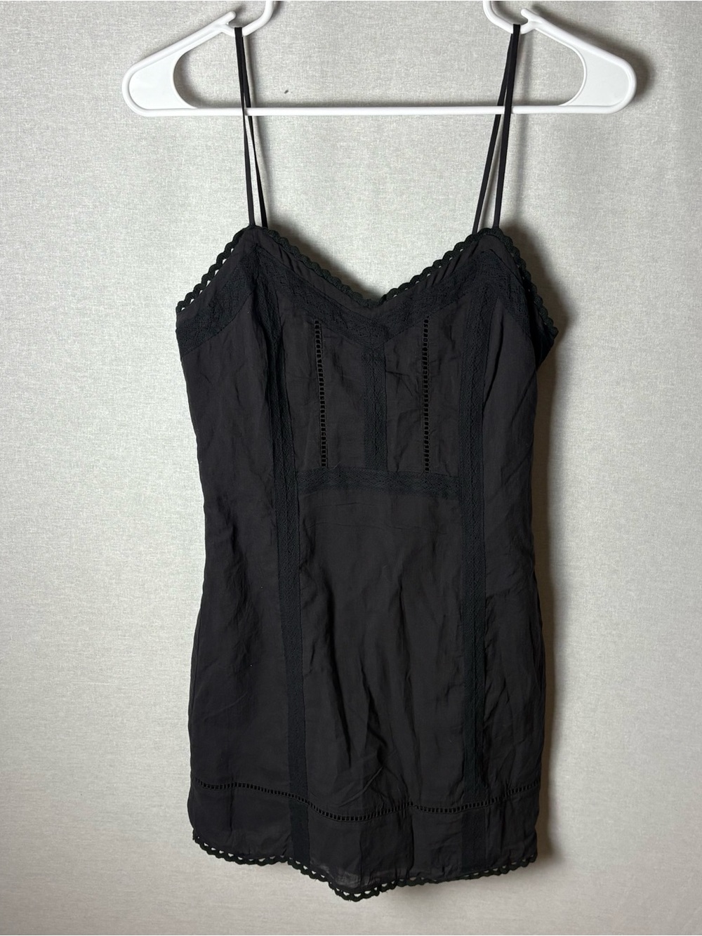 Lovers + Friends Black Lace-Trim Mini Dress Size XS